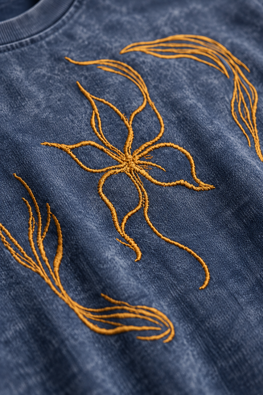 Blue Acid Wash Bird Tee