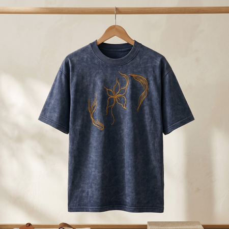 Blue Acid Wash Bird Tee
