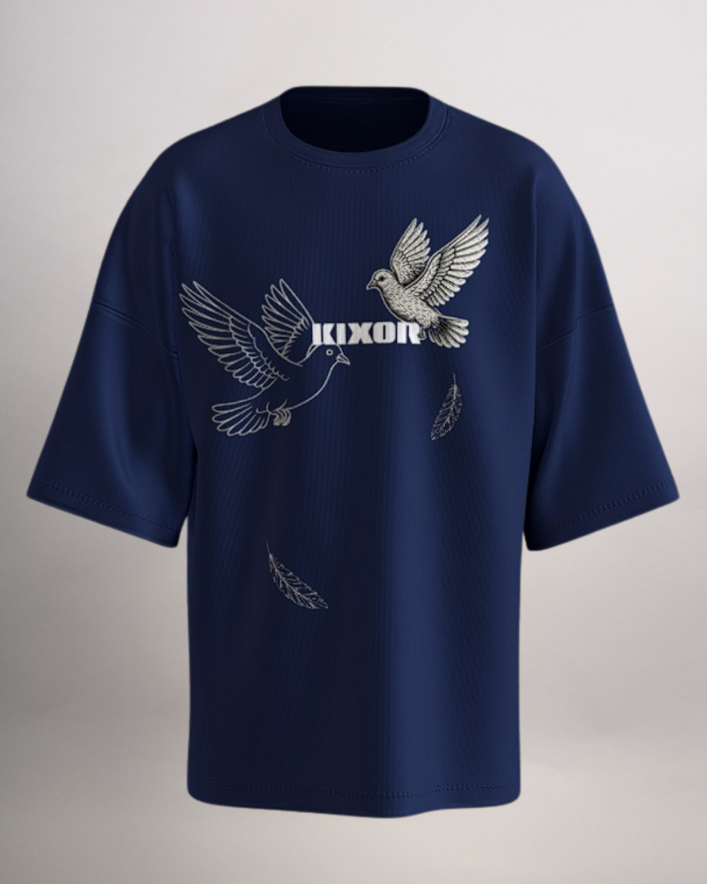KIXOR "Free Mind" Oversized T-Shirt – Navy Blue