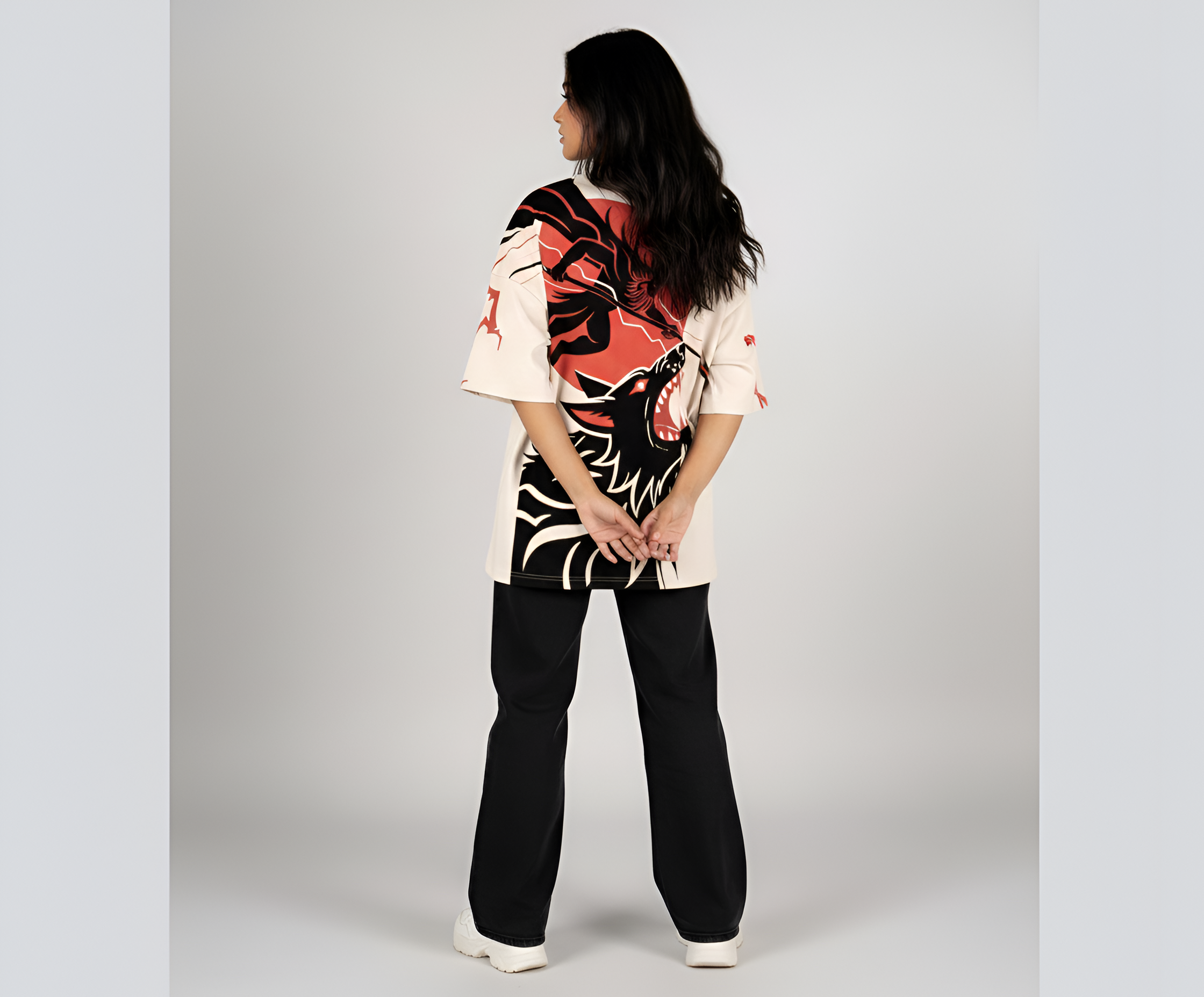 KIXOR "Lunar Hunt" Unisex Oversized T-Shirt – Off White