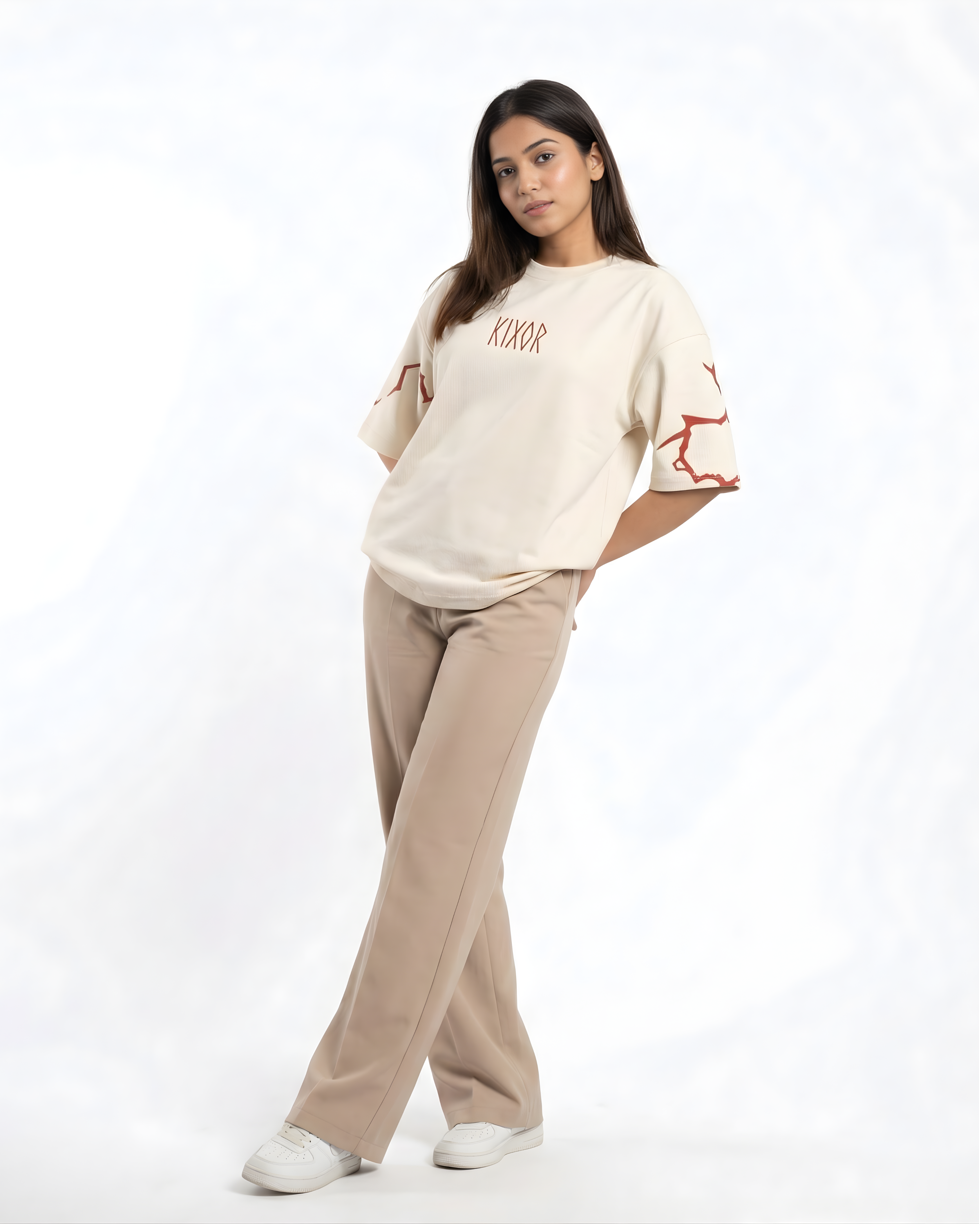 KIXOR "Lunar Hunt" Unisex Oversized T-Shirt – Off White