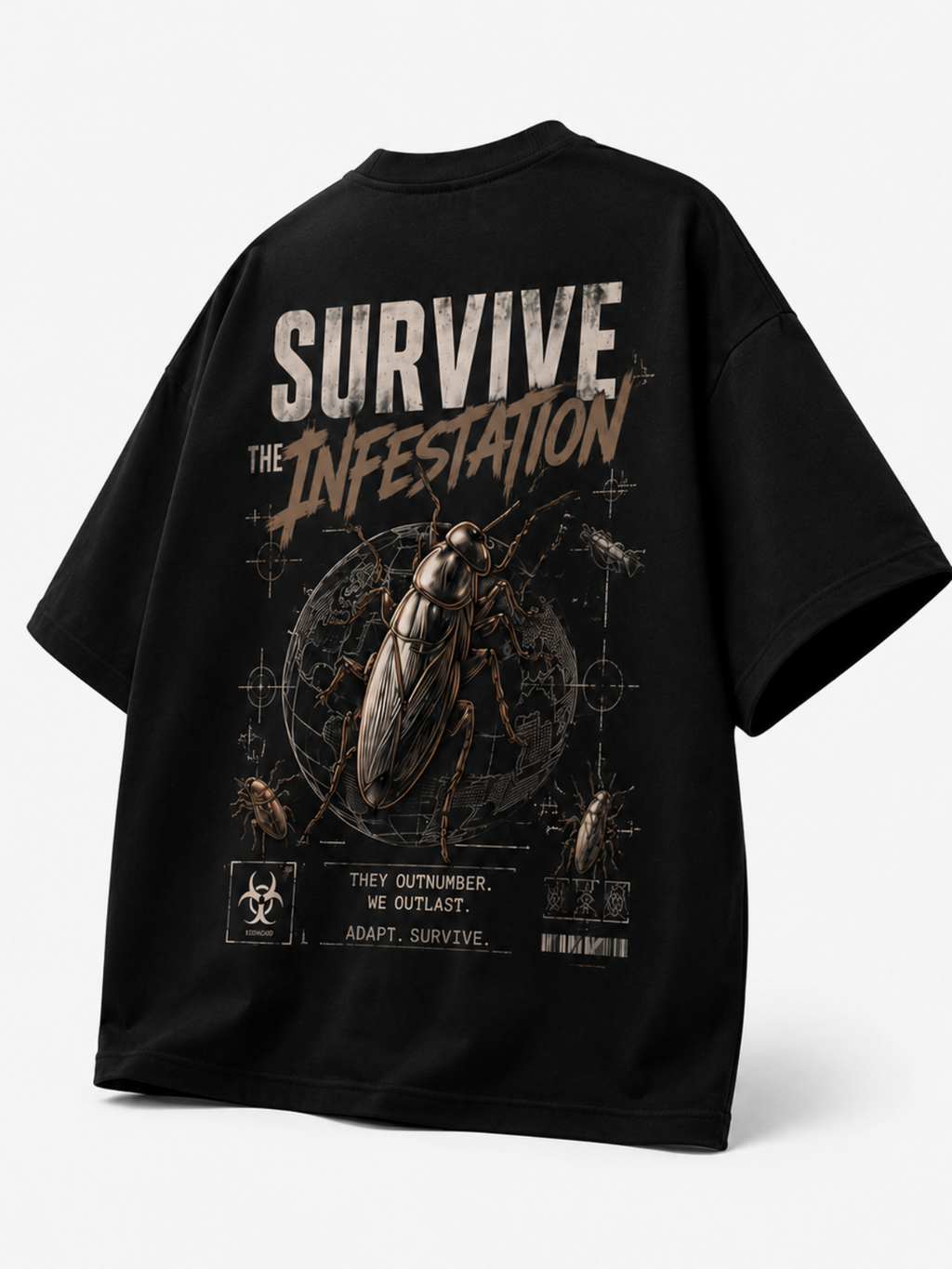 Infestation Oversized Graphic Tee – Black
