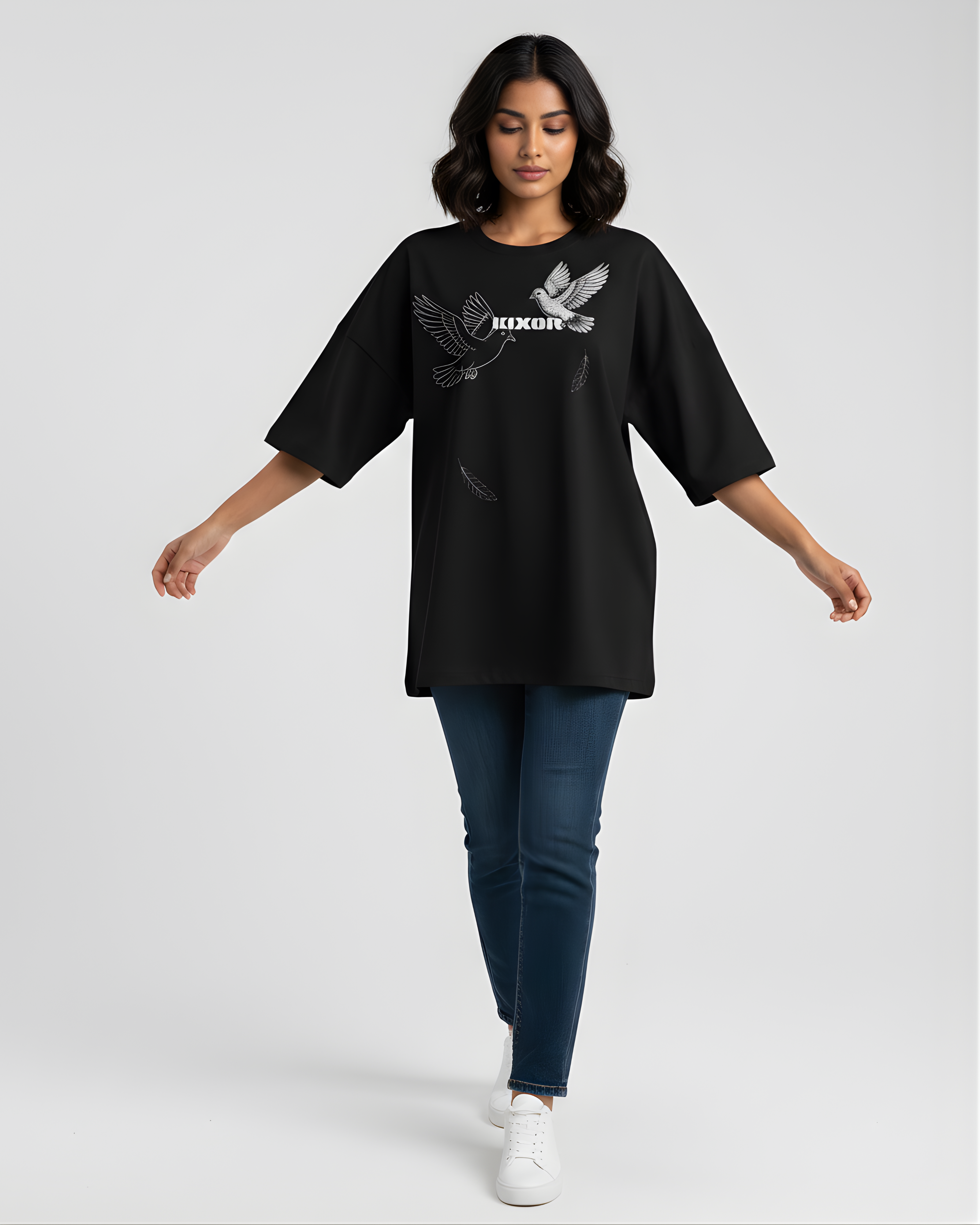 KIXOR "Free Mind" Unisex Oversized T-Shirt – Black