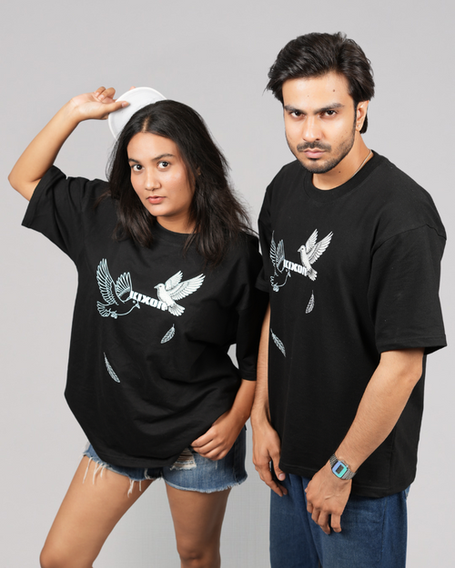 KIXOR "Free Mind" Unisex Oversized T-Shirt – Black