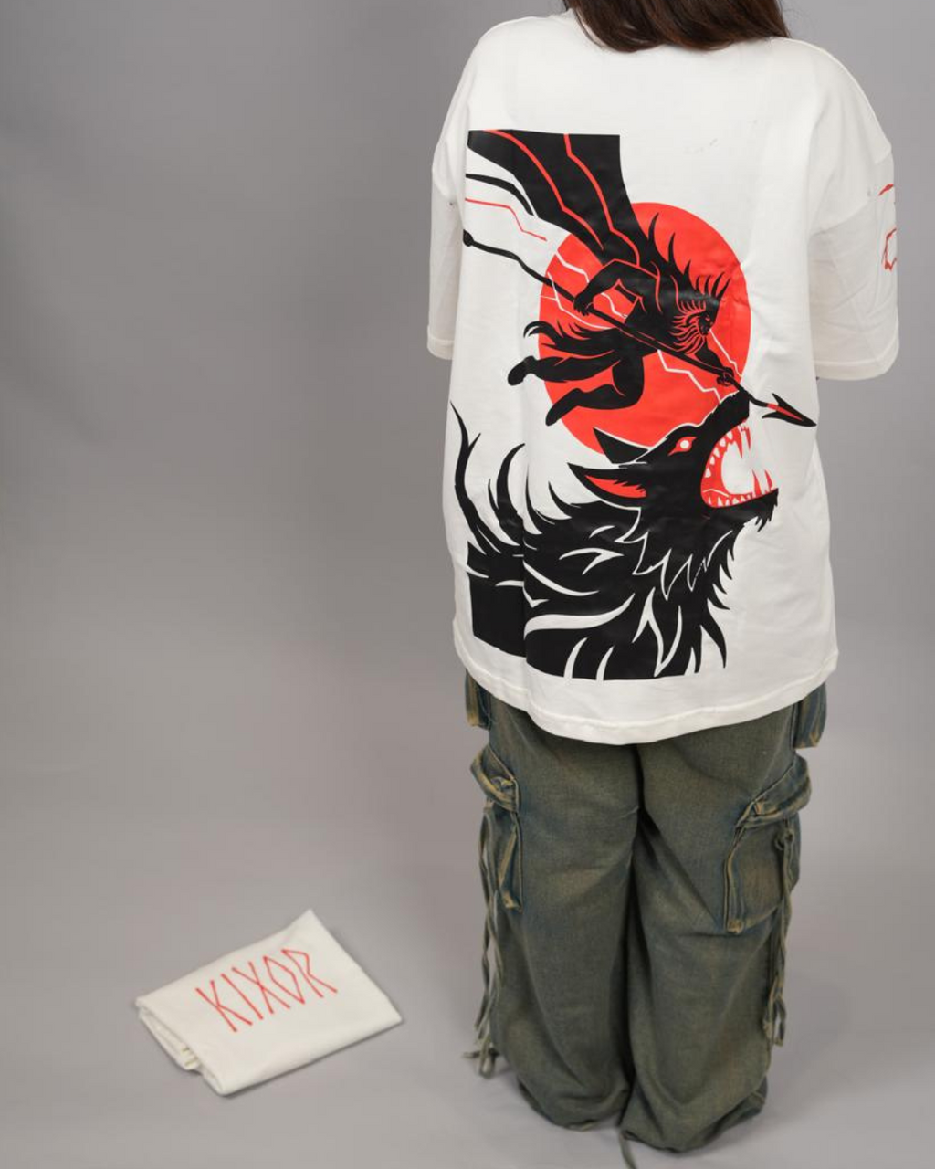 KIXOR "Lunar Hunt" Oversized T-Shirt – Off White