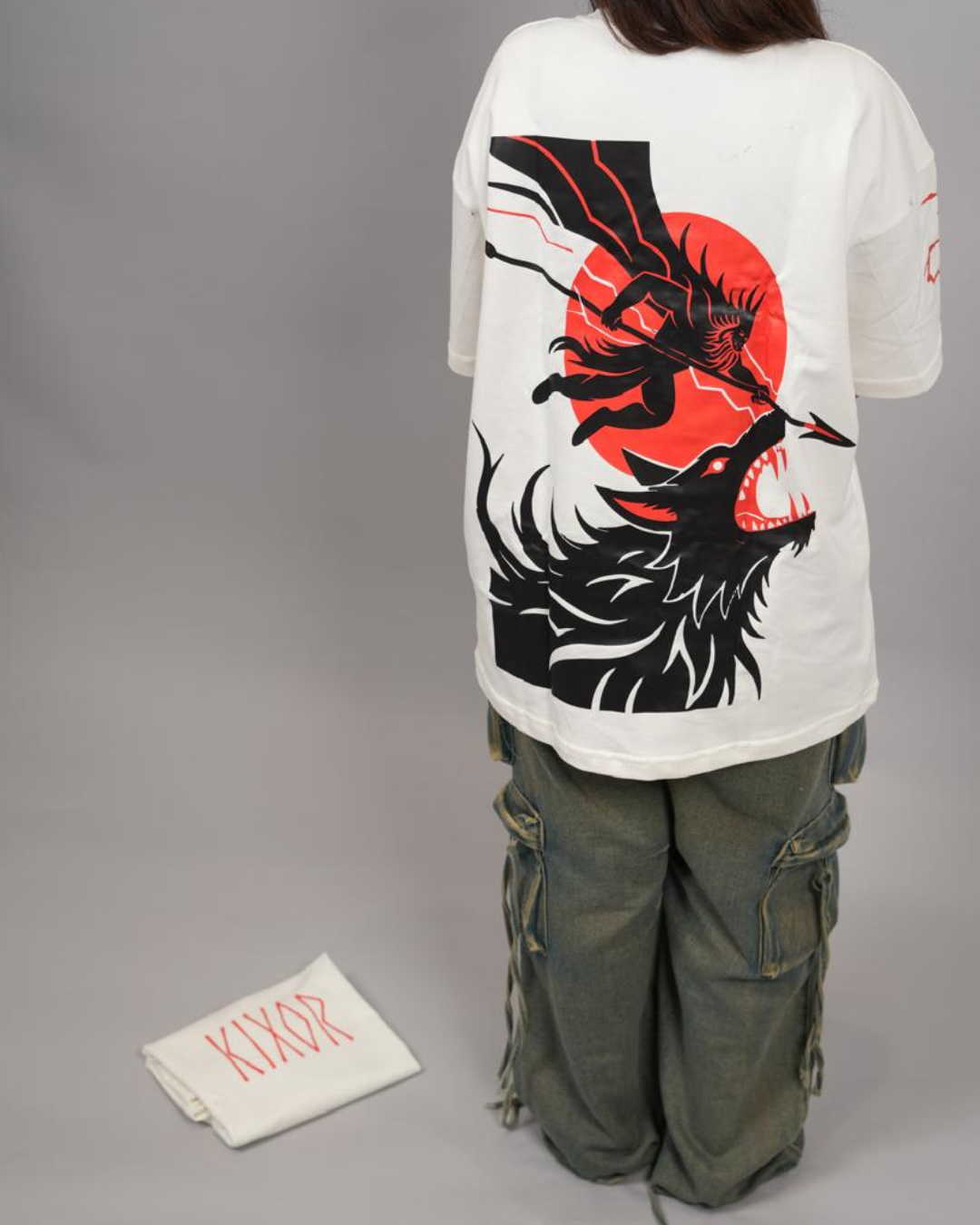 KIXOR "Lunar Hunt" Oversized T-Shirt – Off White
