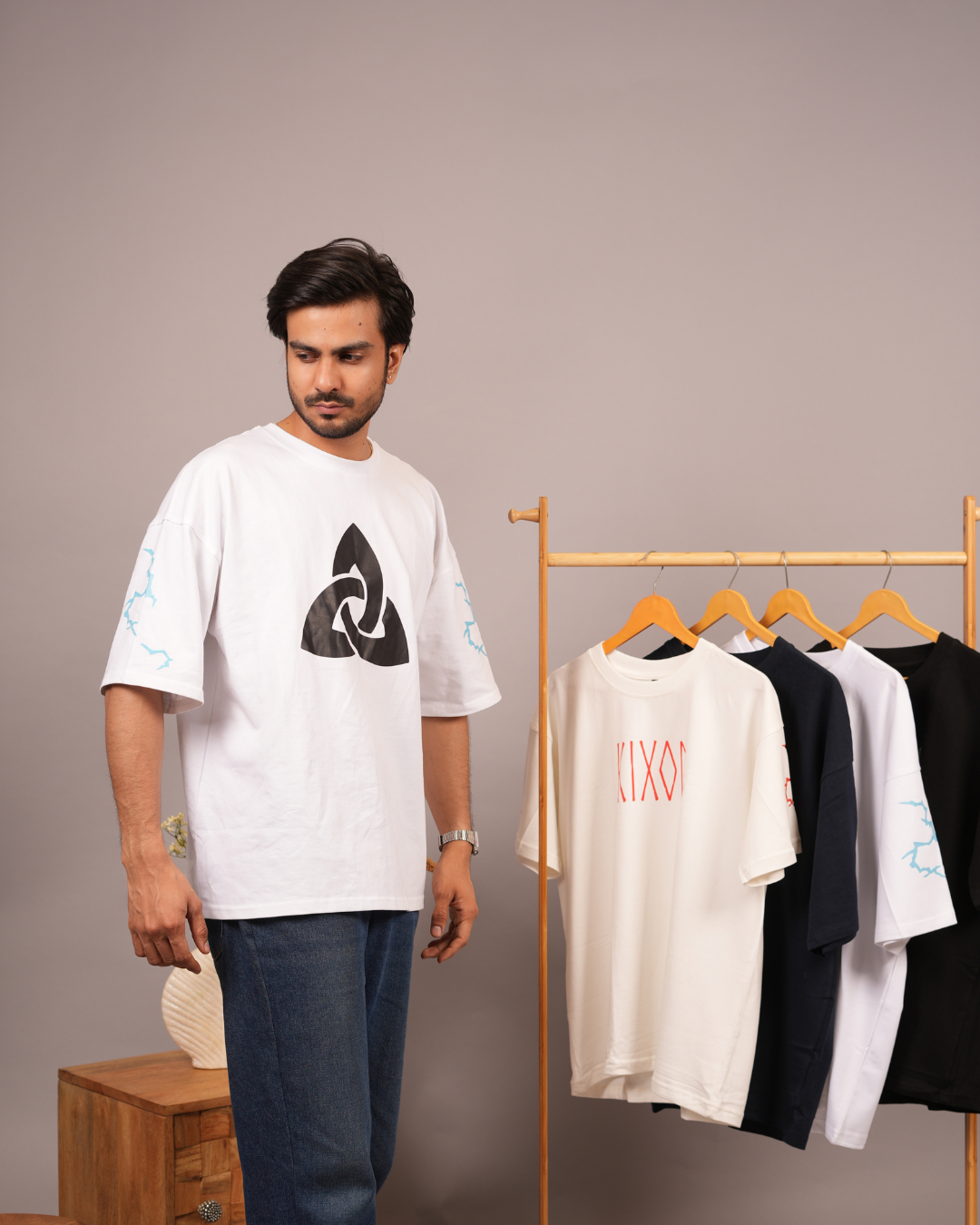 KIXOR "Mjölnir Strike" Oversized T-Shirt – White