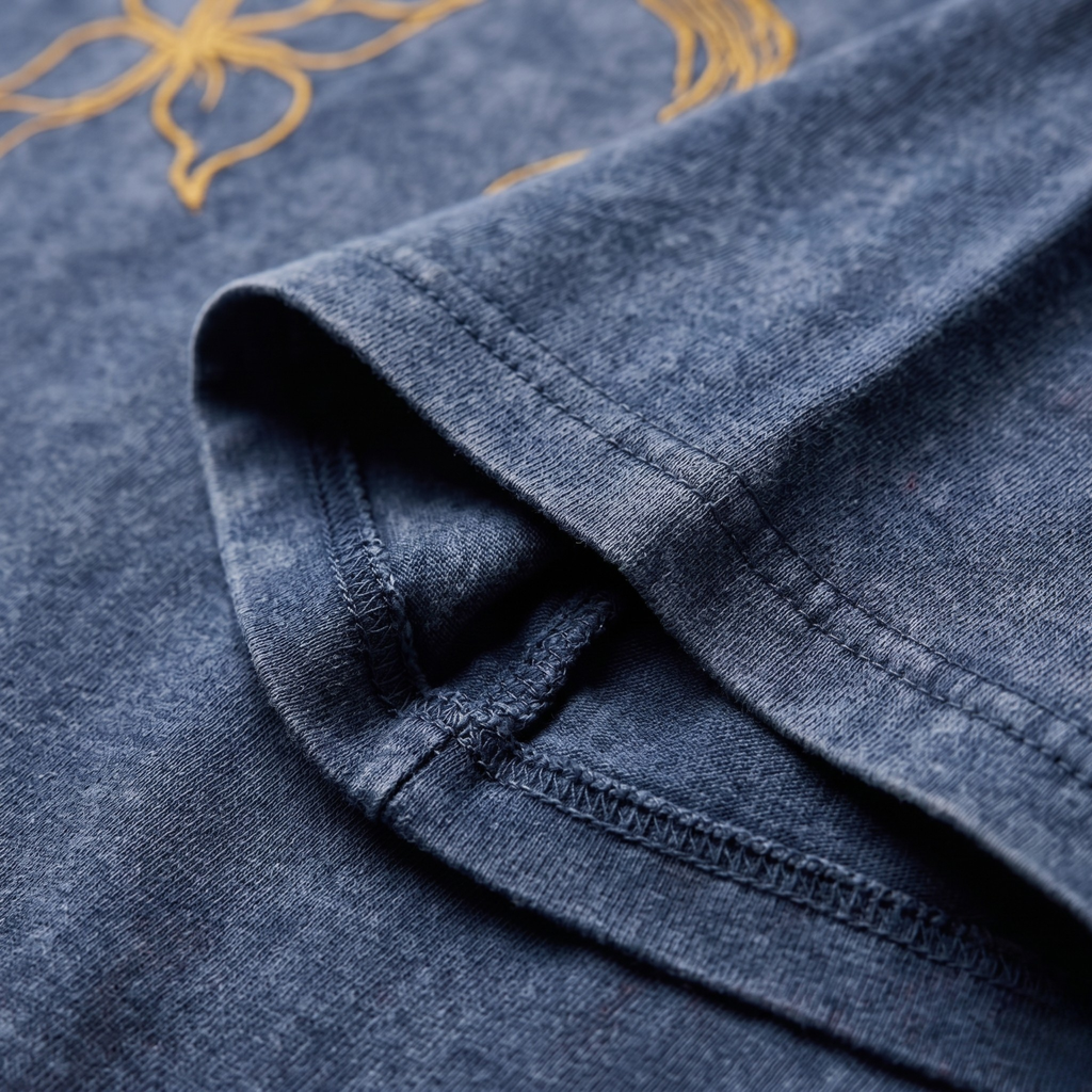 Blue Acid Wash Bird Tee