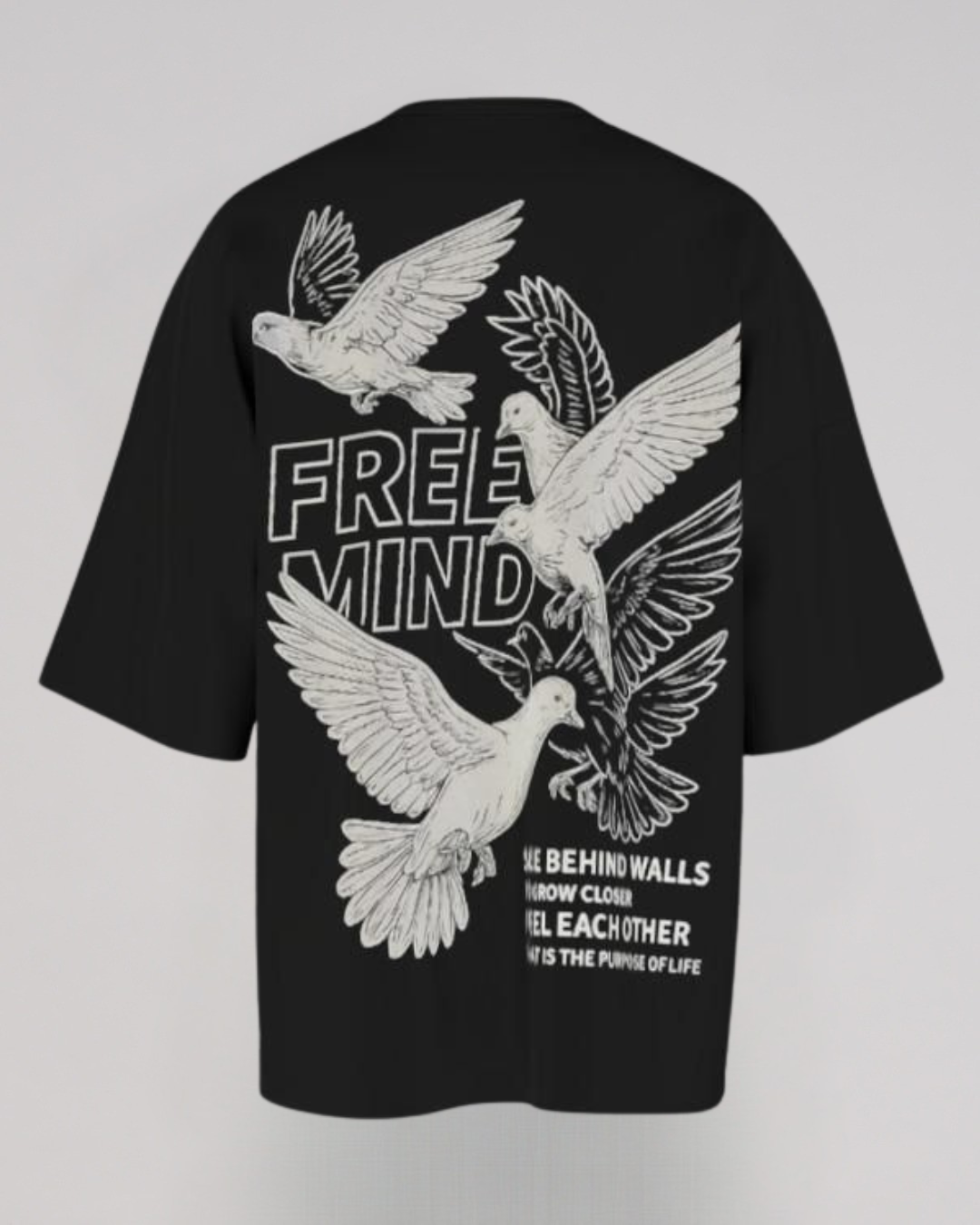 KIXOR "Free Mind" Oversized T-Shirt – Black