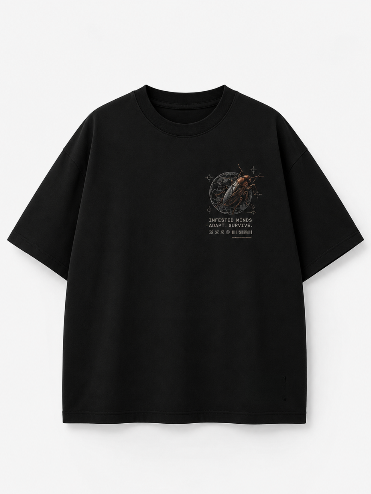 Infestation Oversized Graphic Tee – Black