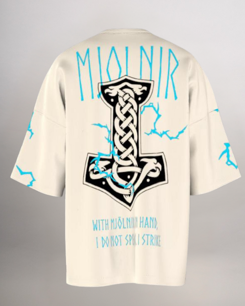 KIXOR "Mjölnir Strike" Oversized T-Shirt – White