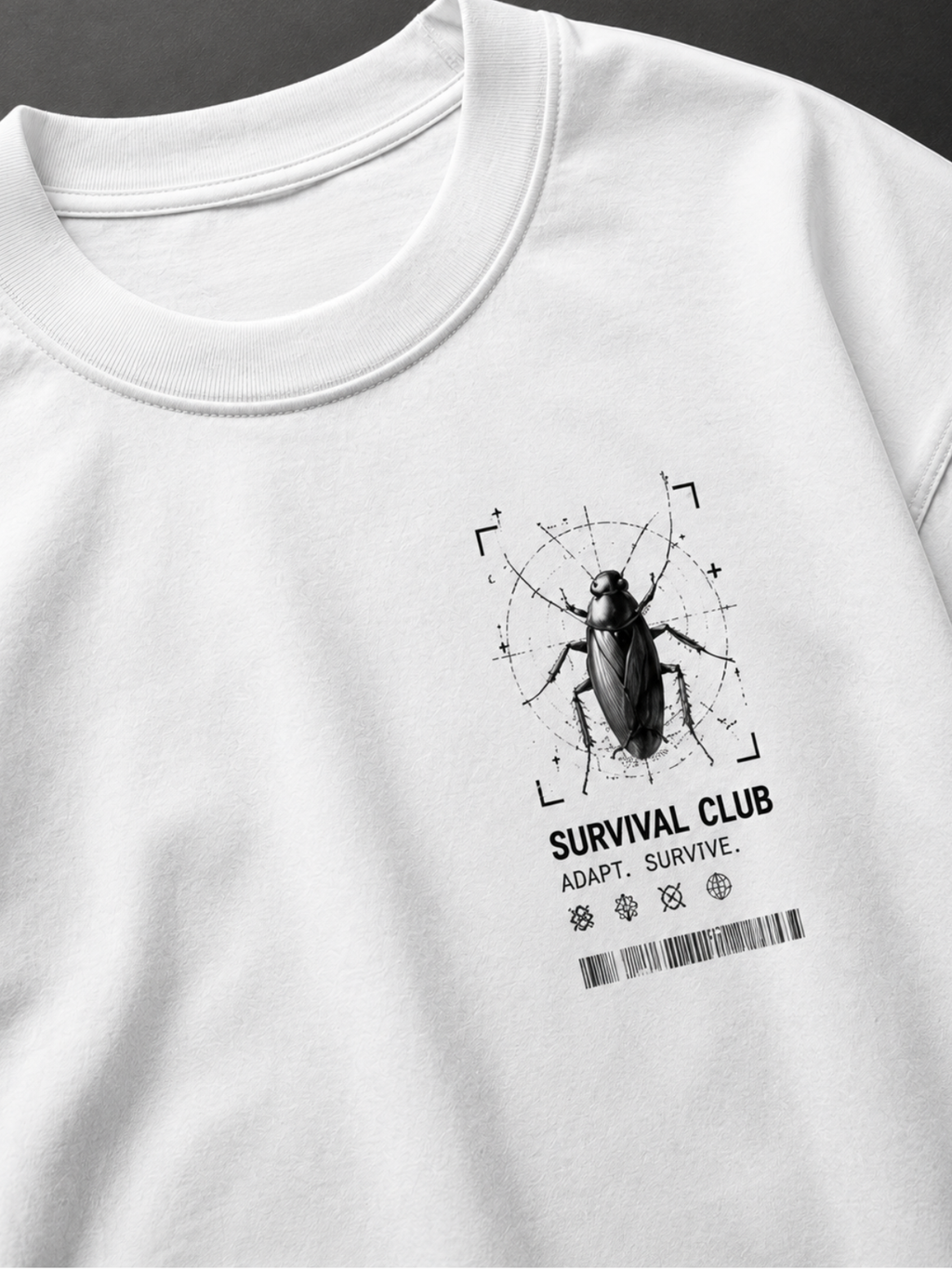 Survival Club "Resilient Roach" Oversized Tee – White