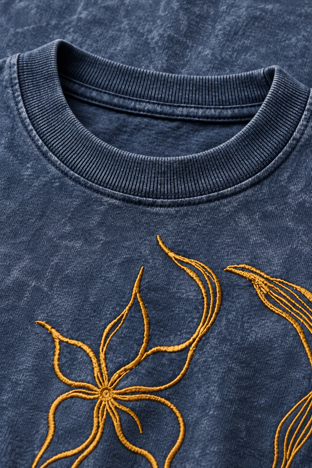 Blue Acid Wash Bird Tee