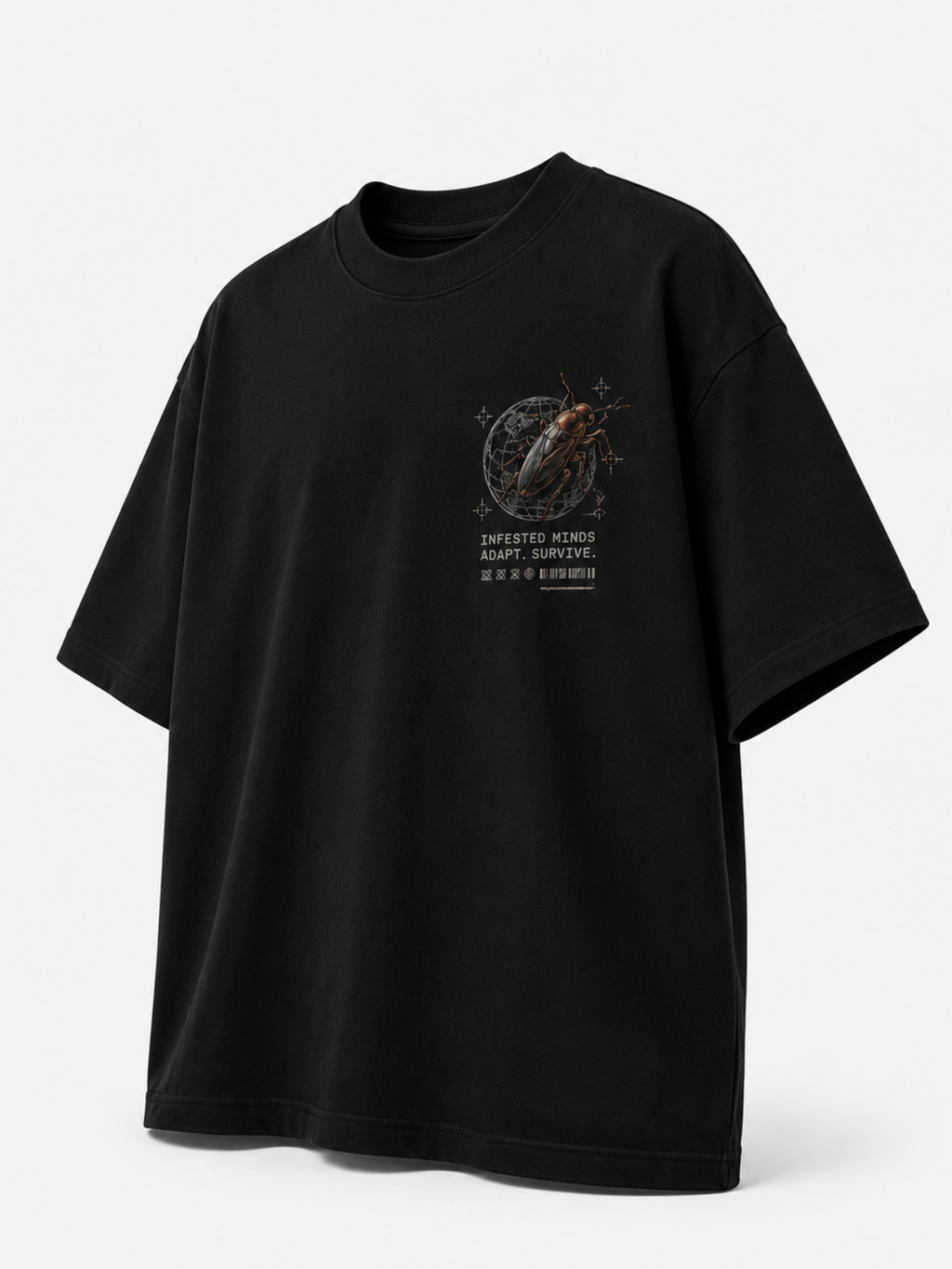 Infestation Oversized Graphic Tee – Black