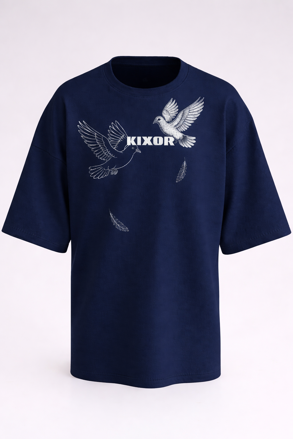 KIXOR "Free Mind" Unisex Oversized T-Shirt – Navy Blue