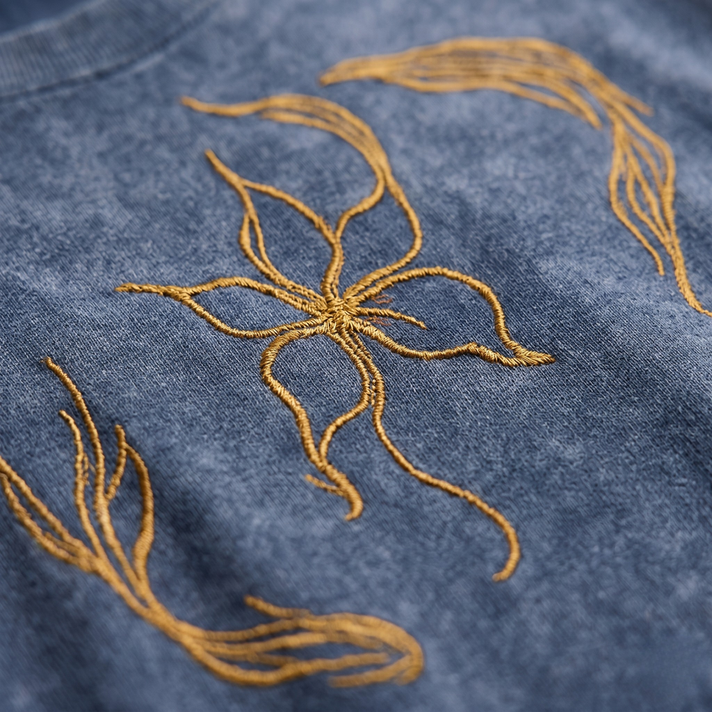 Blue Acid Wash Bird Tee