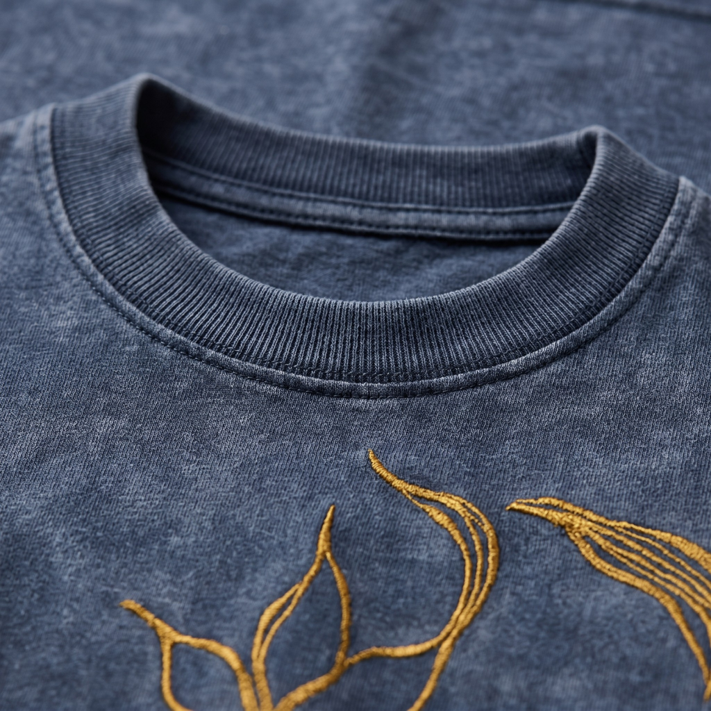 Blue Acid Wash Bird Tee