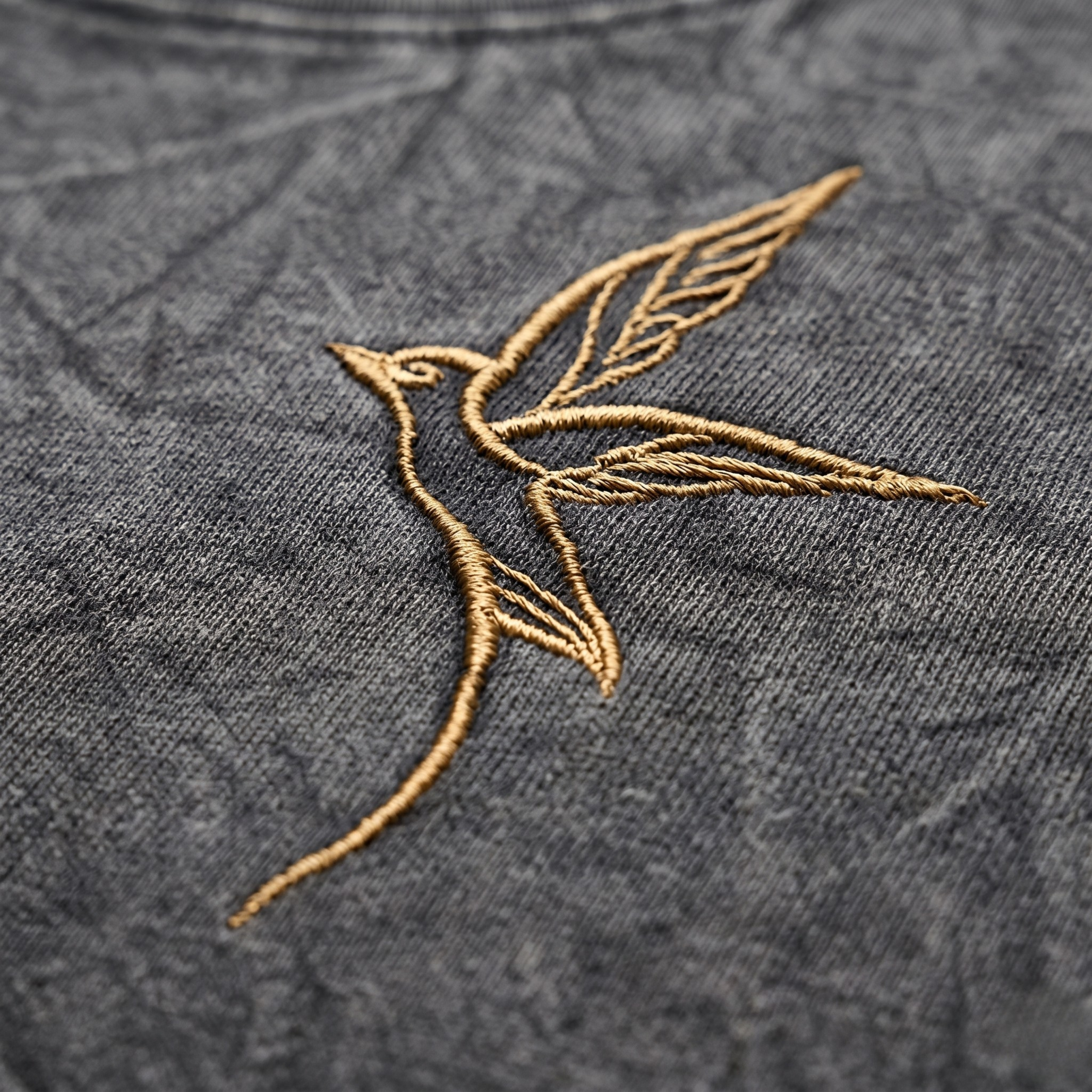 Charcoal Acid Wash Bird Tee