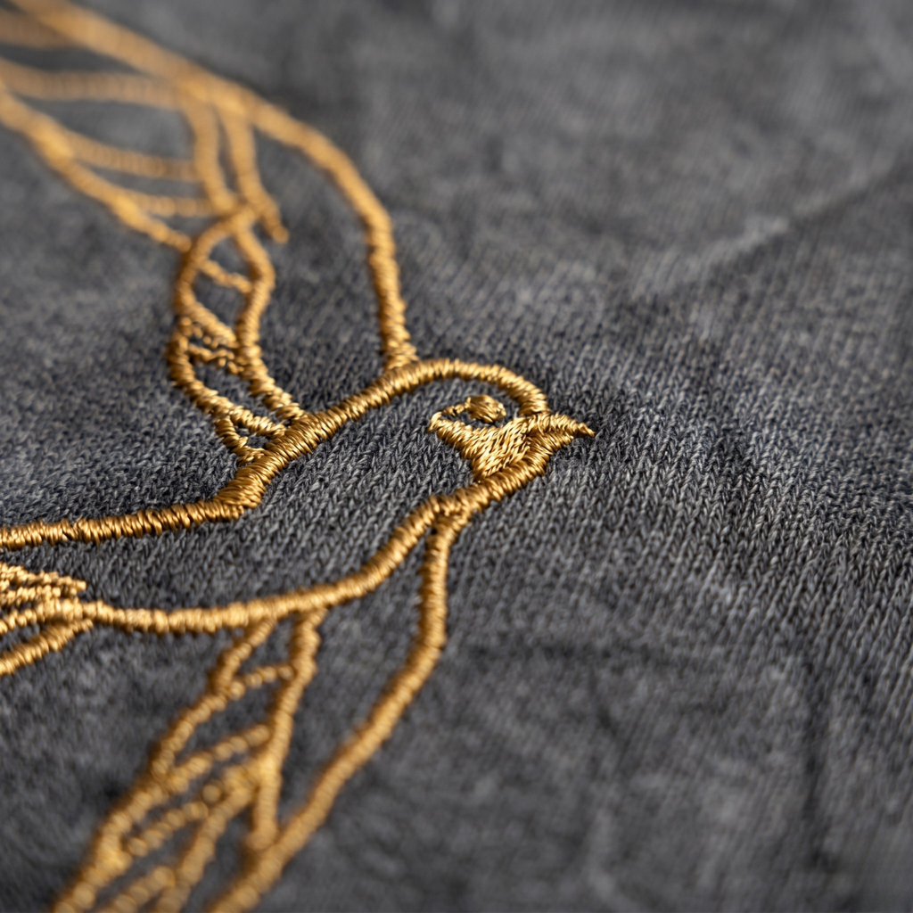 Charcoal Acid Wash Bird Tee
