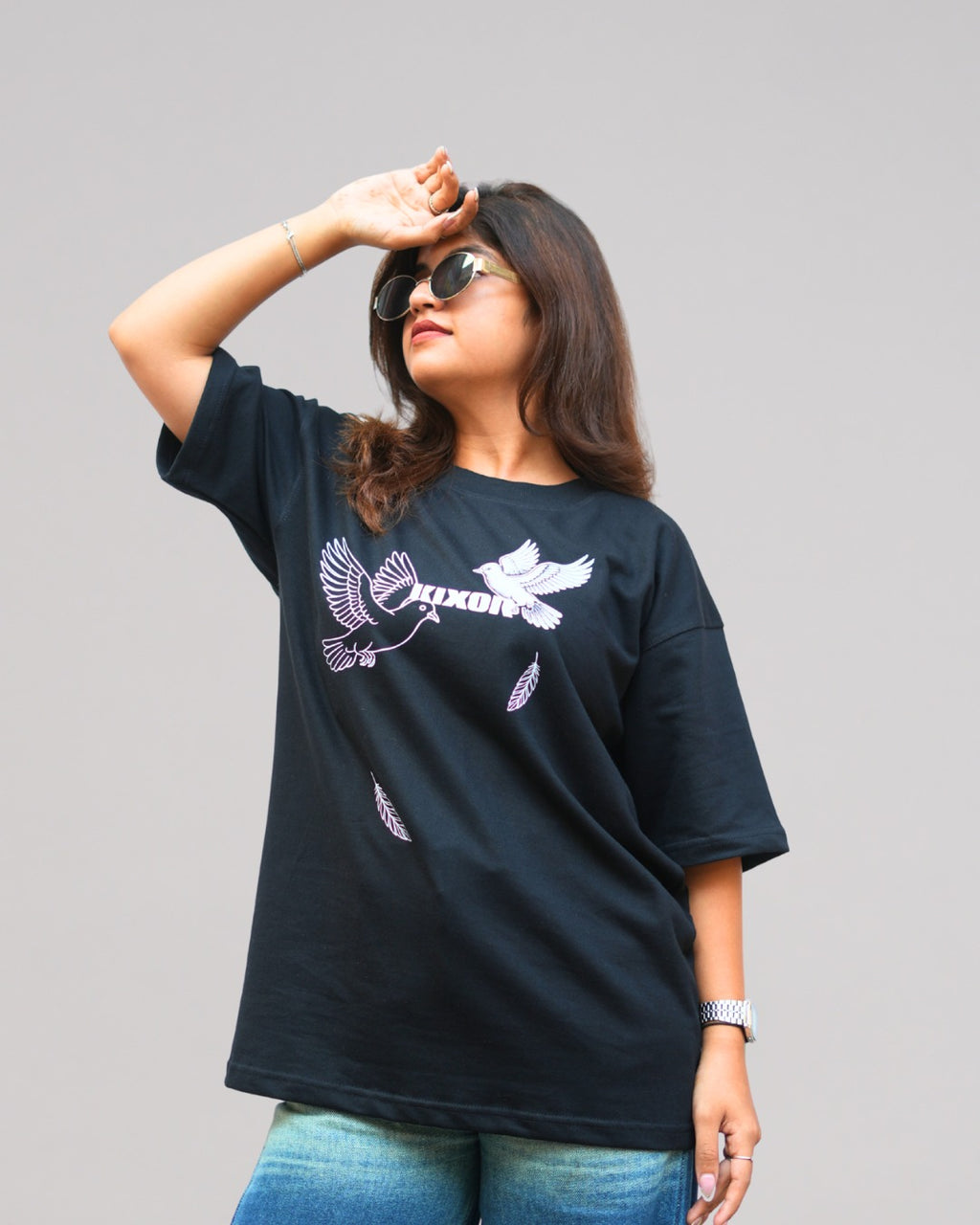 KIXOR "Free Mind" Unisex Oversized T-Shirt – Navy Blue